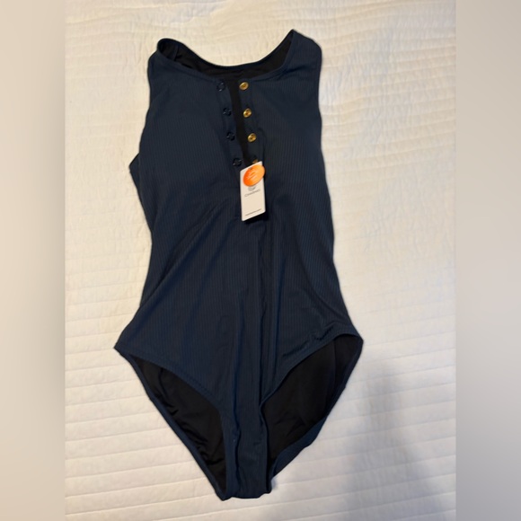Navy Blue One Piece swimsuit - Picture 2 of 3